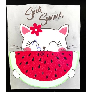 Parche decorado MAC-PAT-1045 con lentejuelas, perlas y barbas.