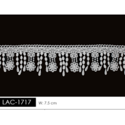 Guipur en Tira LAC-1717 Encaje en Fibra de Leche: Escalera, Estrella y Rombos