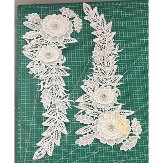 Guipur MAC-1051 Encaje en Fibra de Leche: Escalera, Estrella y Rombos