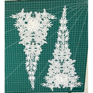 Guipur MAC-1059 Encaje en Fibra de Leche: Escalera, Estrella y Rombos