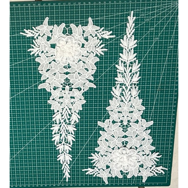Guipur MAC-1059 Encaje en Fibra de Leche: Escalera, Estrella y Rombos