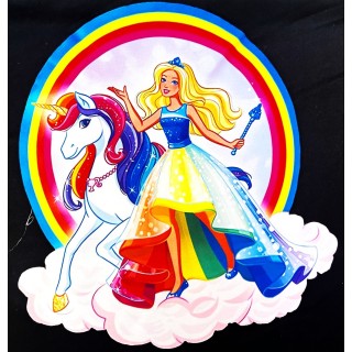 Parche decorado MAC-PAT-1081 con lentejuelas, perlas y barbas.