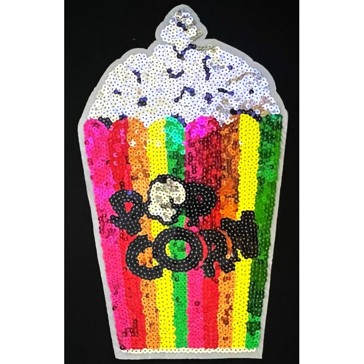 Parche decorado MAC-PAT-1181 con lentejuelas, perlas y barbas.