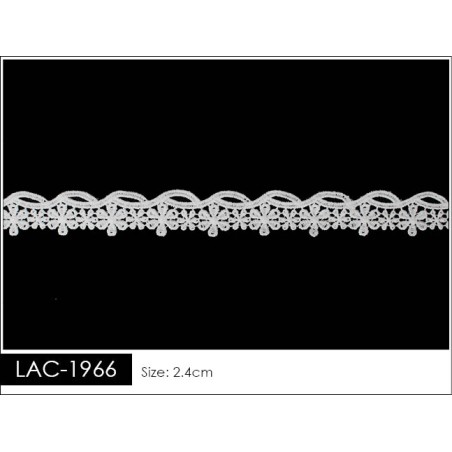 Guipur en Tira LAC-1966 Encaje en Fibra de Leche: Escalera, Estrella y Rombos