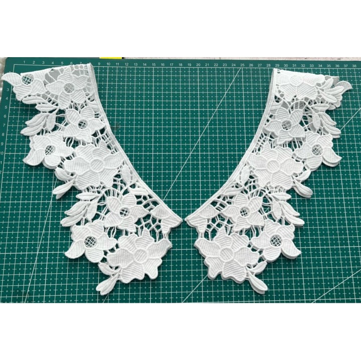 Guipur MAC-1113 Encaje en Fibra de Leche: Escalera, Estrella y Rombos