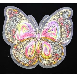 Parche decorado MAC-PAT-1182 con lentejuelas, perlas y barbas.