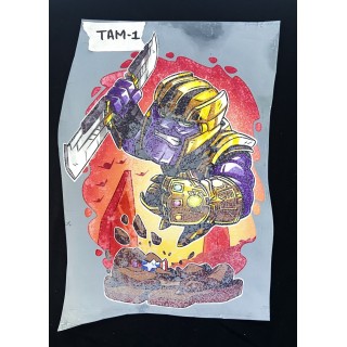 Parche decorado MAC-PAT-1035 con lentejuelas, perlas y barbas.