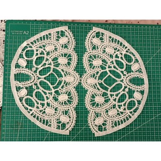 Guipur MAC-1067 Encaje en Fibra de Leche: Escalera, Estrella y Rombos