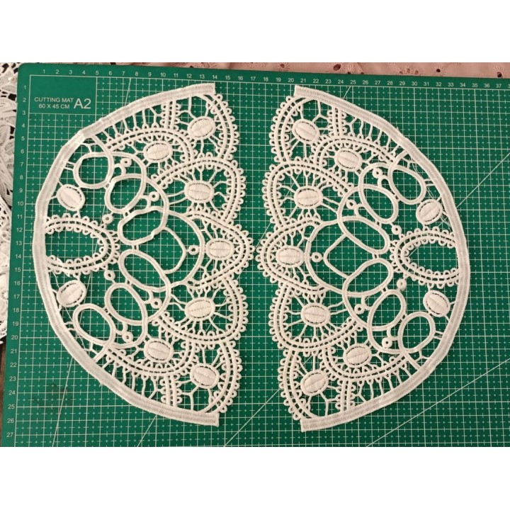 Guipur MAC-1067 Encaje en Fibra de Leche: Escalera, Estrella y Rombos