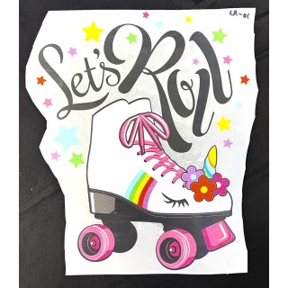 Parche decorado MAC-PAT-1011 con lentejuelas, perlas y barbas.