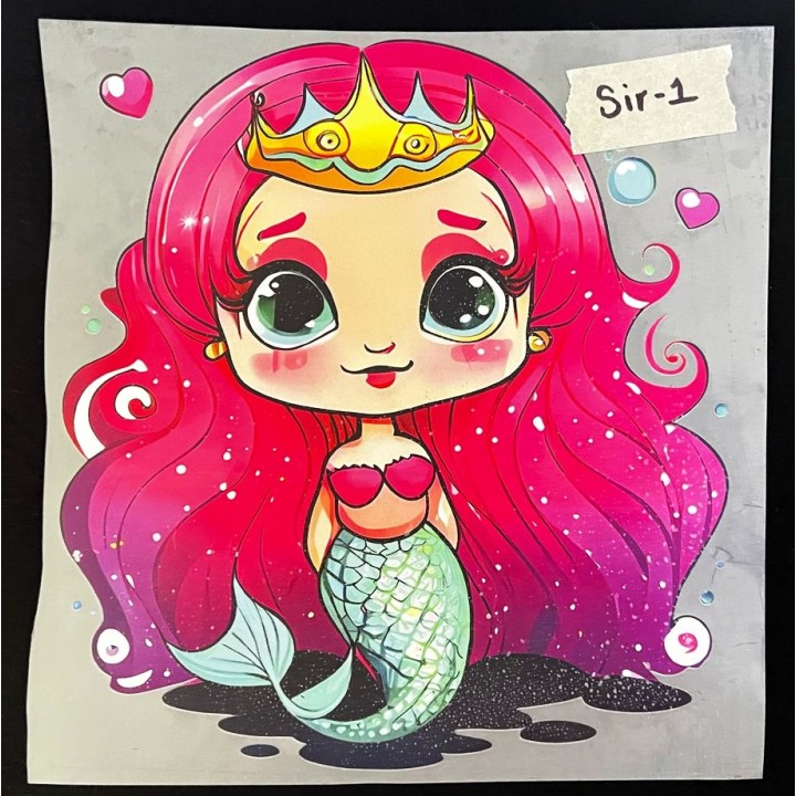 Parche decorado MAC-PAT-1037 con lentejuelas, perlas y barbas.