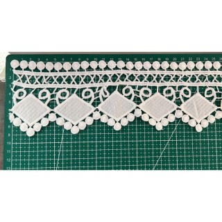 Guipur MAC-1014 Encaje en Fibra de Leche: Escalera, Estrella y Rombos