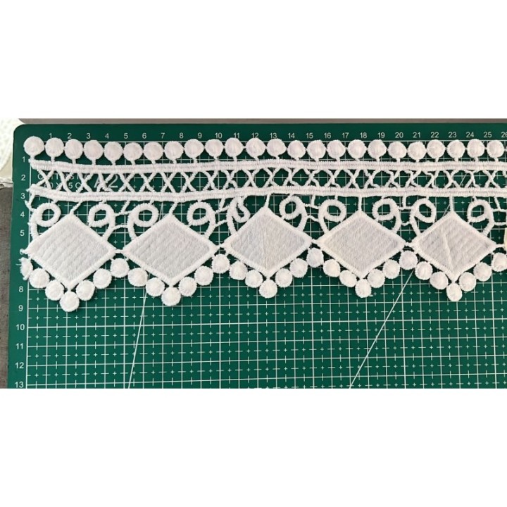 Guipur MAC-1014 Encaje en Fibra de Leche: Escalera, Estrella y Rombos