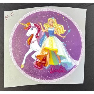 Parche decorado MAC-PAT-1014 con lentejuelas, perlas y barbas.