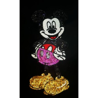 Parche decorado MAC-PAT-1207 con lentejuelas, perlas y barbas.