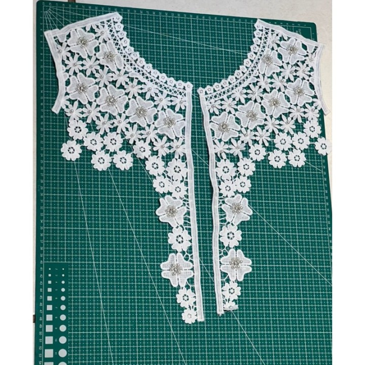 Guipur MAC-1061 Encaje en Fibra de Leche: Escalera, Estrella y Rombos