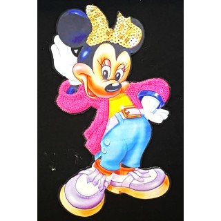 Parche decorado MAC-PAT-1160 con lentejuelas, perlas y barbas.