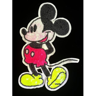 Parche decorado MAC-PAT-1187 con lentejuelas, perlas y barbas.