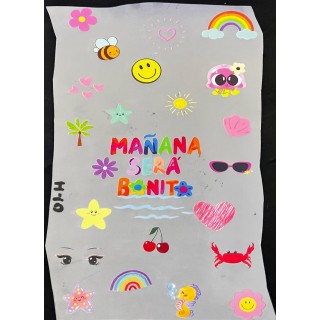 Parche decorado MAC-PAT-1046 con lentejuelas, perlas y barbas.