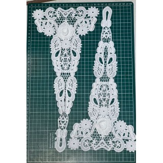 Guipur MAC-1055 Encaje en Fibra de Leche: Escalera, Estrella y Rombos