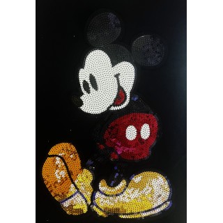 Parche decorado MAC-PAT-1188 con lentejuelas, perlas y barbas.