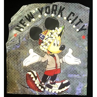 Parche decorado MAC-PAT-1194 con lentejuelas, perlas y barbas.