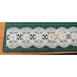 Guipur MAC-1008-W Encaje en Fibra de Leche: Escalera, Estrella y Rombos