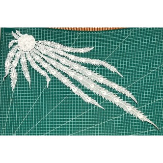 Guipur MAC-1058 Encaje en Fibra de Leche: Escalera, Estrella y Rombos