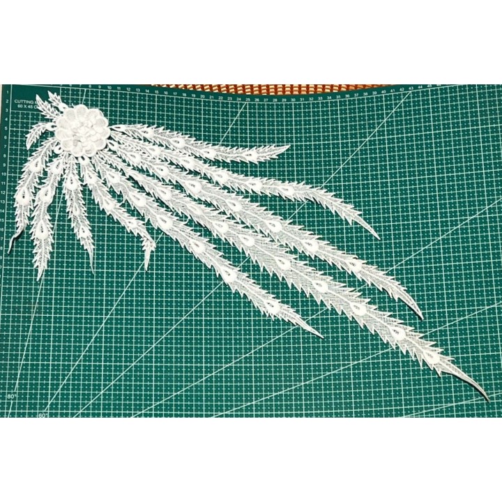 Guipur MAC-1058 Encaje en Fibra de Leche: Escalera, Estrella y Rombos