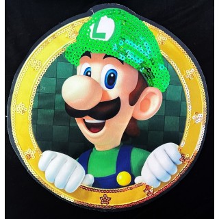 Parche decorado MAC-PAT-1075 con lentejuelas, perlas y barbas.