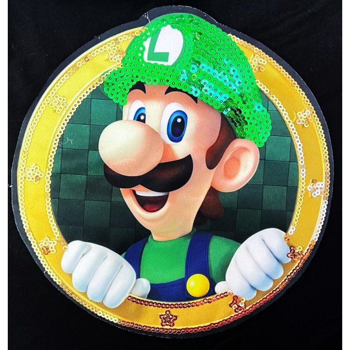 Parche decorado MAC-PAT-1075 con lentejuelas, perlas y barbas.