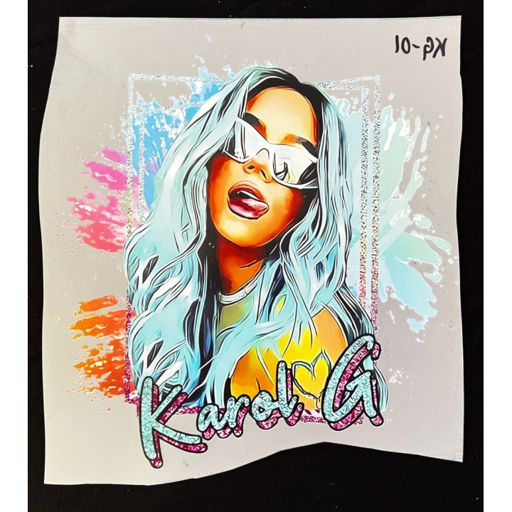 Parche decorado MAC-PAT-1001 con lentejuelas, perlas y barbas.