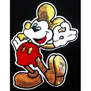 Parche decorado MAC-PAT-1254 con lentejuelas, perlas y barbas.