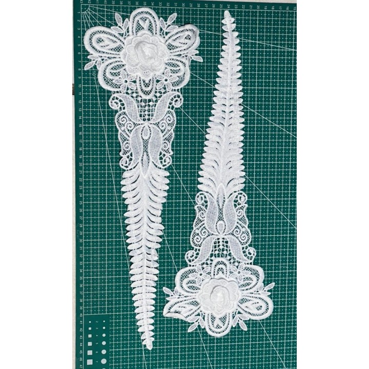 Guipur MAC-1062 Encaje en Fibra de Leche: Escalera, Estrella y Rombos