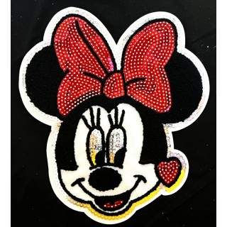 Parche decorado MAC-PAT-1178 con lentejuelas, perlas y barbas.