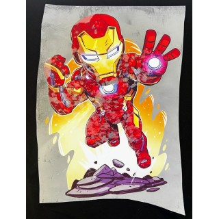 Parche decorado MAC-PAT-1031 con lentejuelas, perlas y barbas.