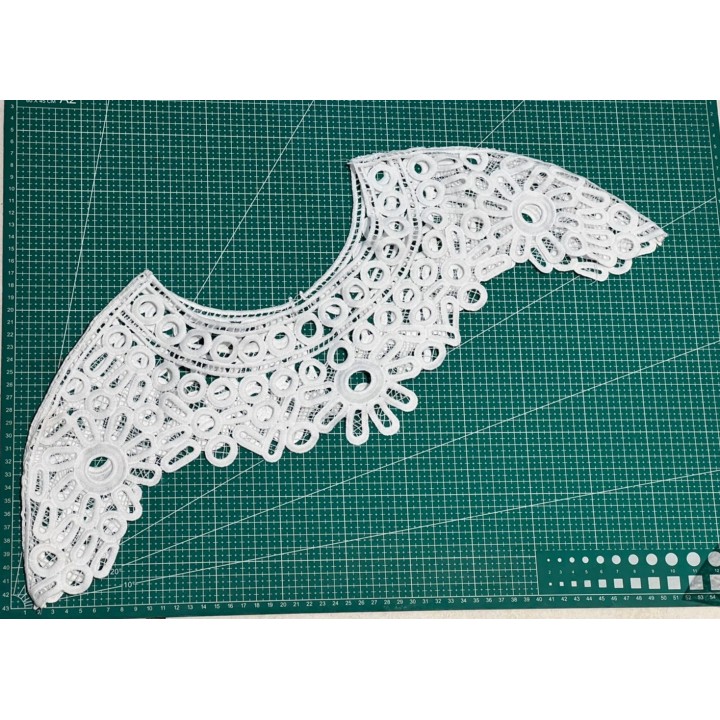 Guipur MAC-1063 Encaje en Fibra de Leche: Escalera, Estrella y Rombos