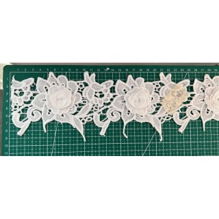 Guipur MAC-1034 Encaje en Fibra de Leche: Escalera, Estrella y Rombos