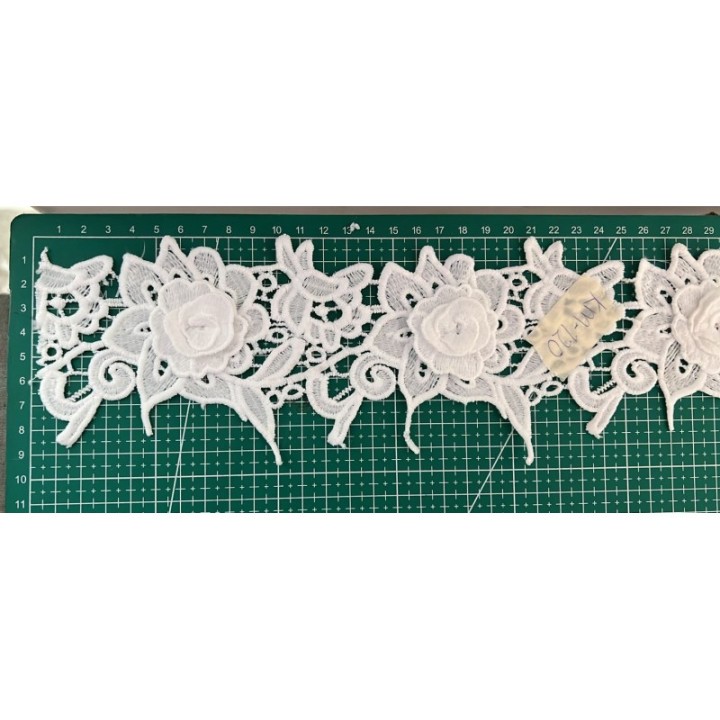 Guipur MAC-1034 Encaje en Fibra de Leche: Escalera, Estrella y Rombos