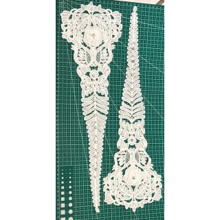 Guipur MAC-1057-B Encaje en Fibra de Leche: Escalera, Estrella y Rombos