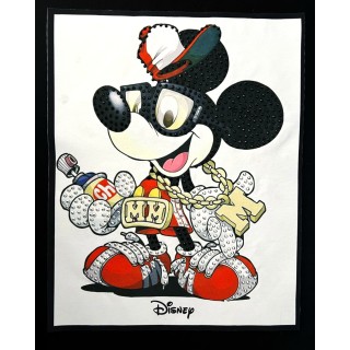 Parche decorado MAC-PAT-1131 con lentejuelas, perlas y barbas.