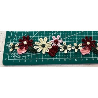 Guipur MAC-1122 Encaje en Fibra de Leche: Escalera, Estrella y Rombos