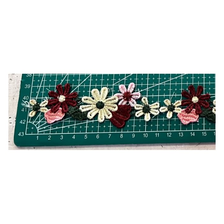 Guipur MAC-1122 Encaje en Fibra de Leche: Escalera, Estrella y Rombos