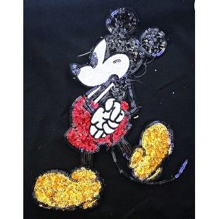 Parche decorado MAC-PAT-1180 con lentejuelas, perlas y barbas.