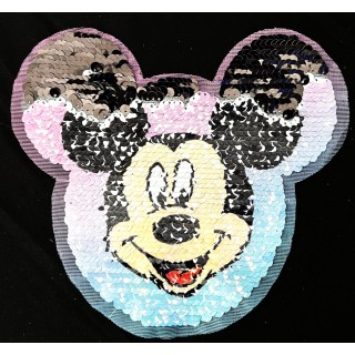 Parche decorado MAC-PAT-1218 con lentejuelas, perlas y barbas.