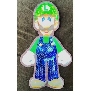 Parche decorado MAC-PAT-1094 con lentejuelas, perlas y barbas.