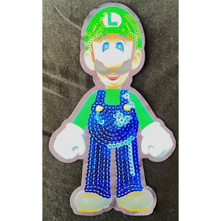 Parche decorado MAC-PAT-1094 con lentejuelas, perlas y barbas.