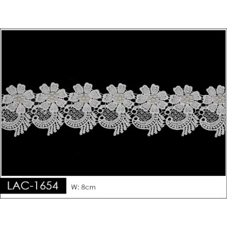 Guipur LAC-1654 Encaje en Fibra de Leche: Escalera, Estrella y Rombos
