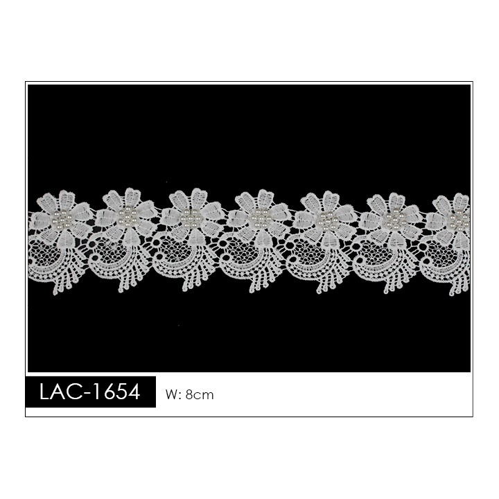 Guipur LAC-1654 Encaje en Fibra de Leche: Escalera, Estrella y Rombos