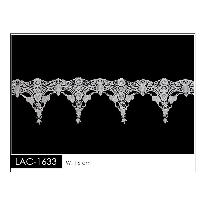 Guipur LAC-1633 Encaje en Fibra de Leche: Escalera, Estrella y Rombos